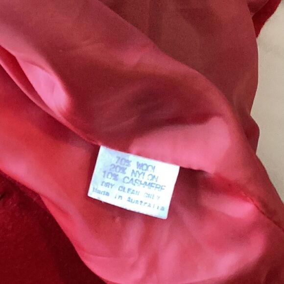 Ozibiz Australia Cashmere Blend Vtg Red Blazer 12 - Picture 8 of 8